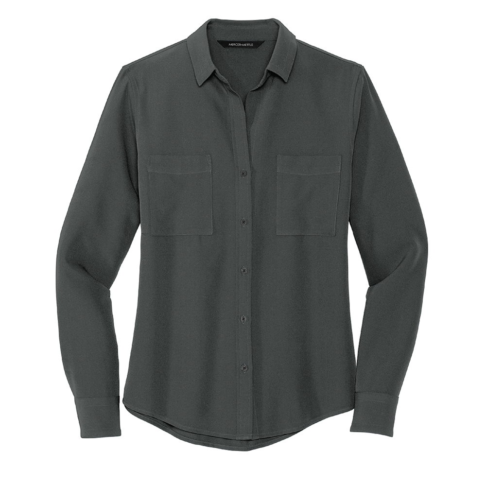 Mercer+Mettle™ Women's Stretch Crepe Long Sleeve Camp