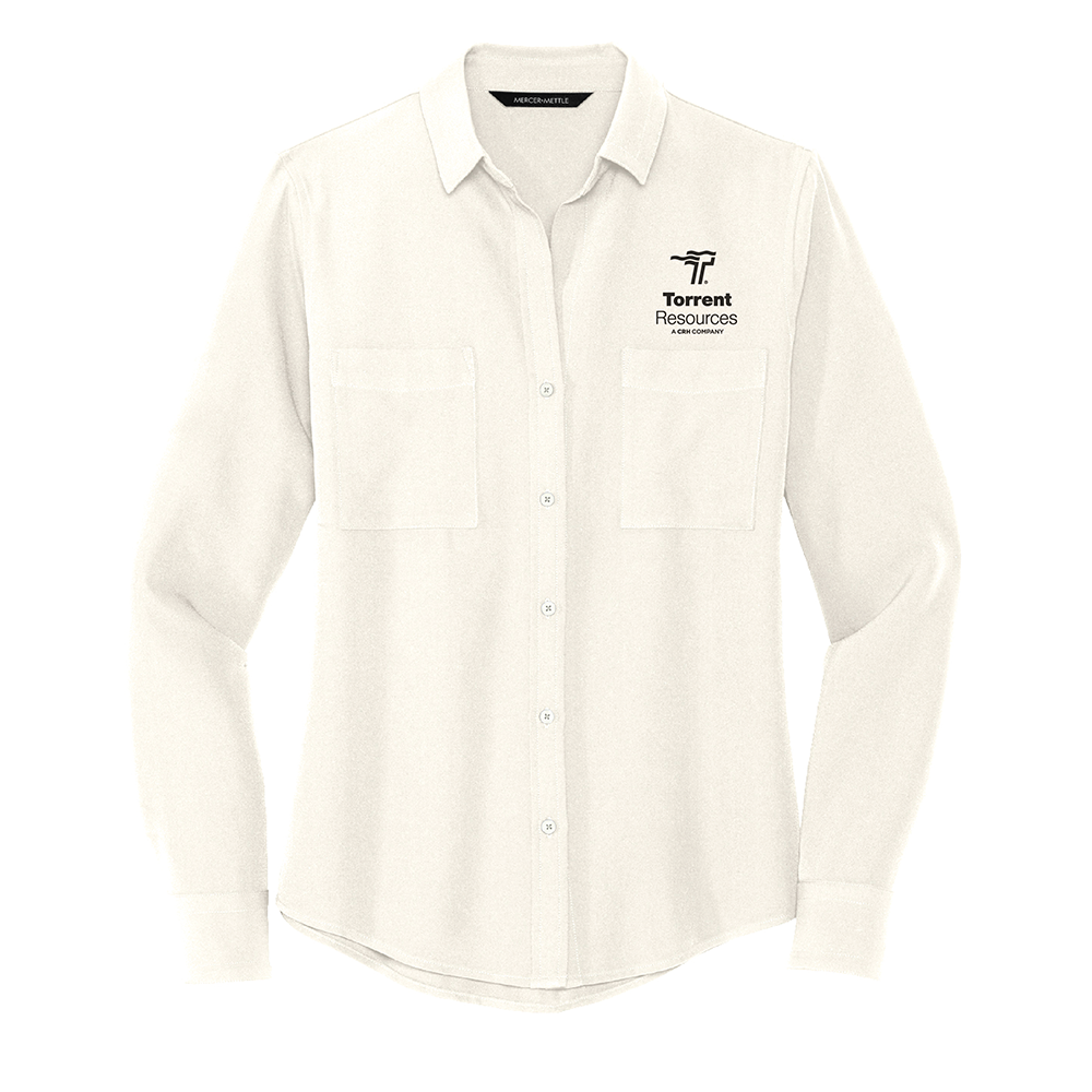 Mercer+Mettle™ Women's Stretch Crepe Long Sleeve Camp