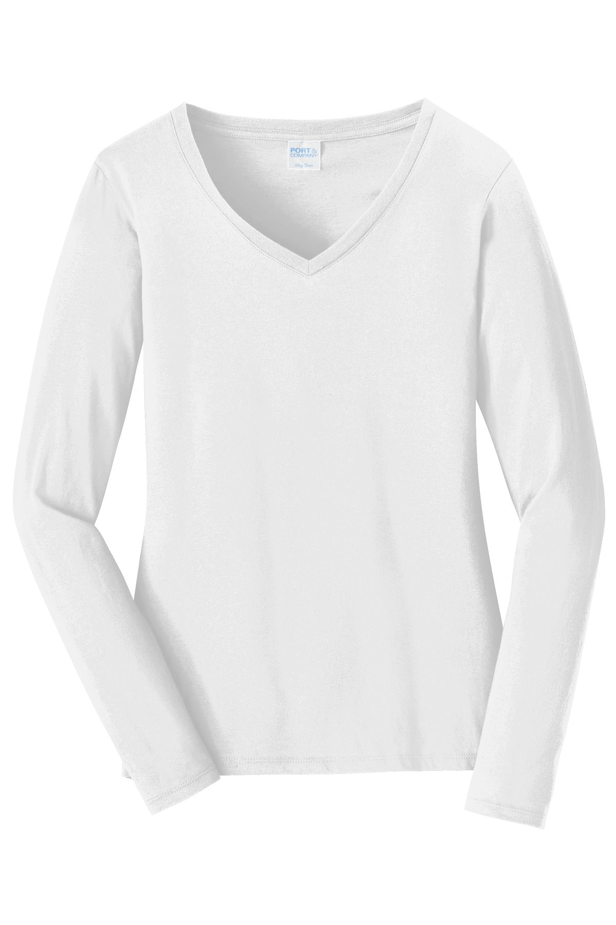Port & Company® Ladies Long Sleeve Fan Favorite™ V-Neck Tee