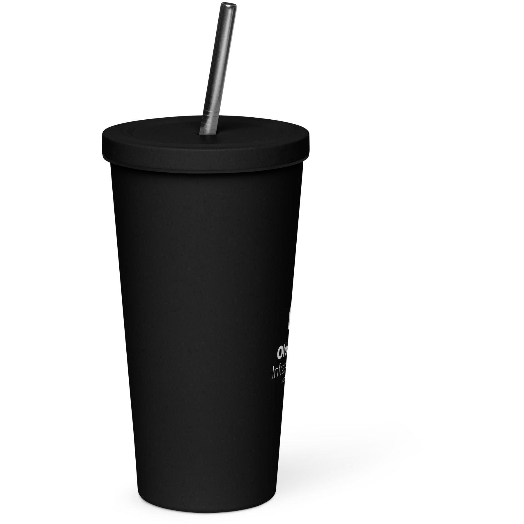 Insulated tumbler with a straw
