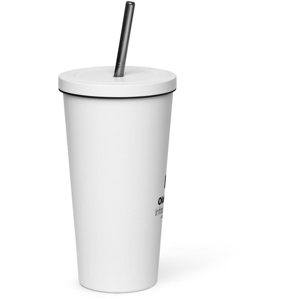 Insulated tumbler with a straw