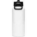 Stainless steel water bottle with a straw lid