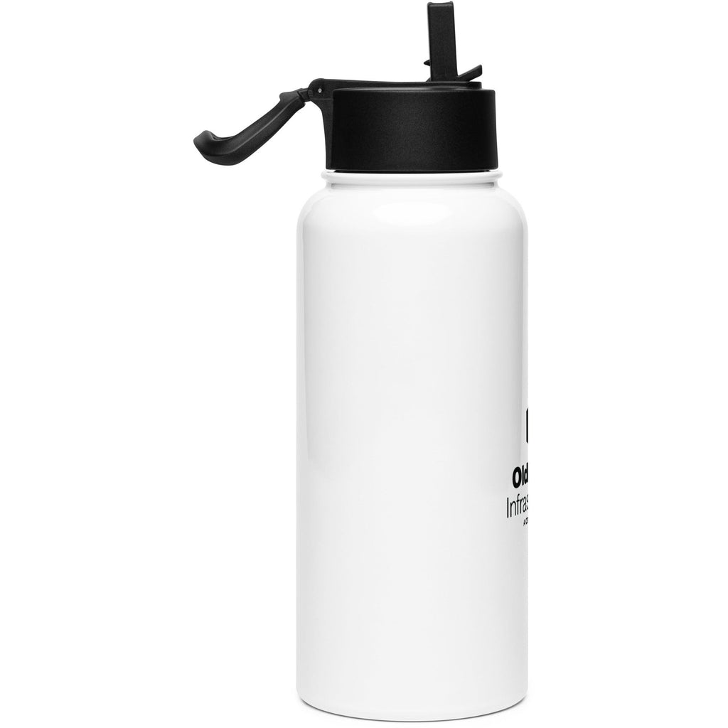 Stainless steel water bottle with a straw lid