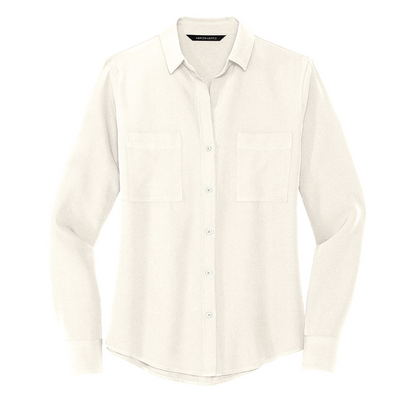 Mercer+Mettle™ Women's Stretch Crepe Long Sleeve Camp