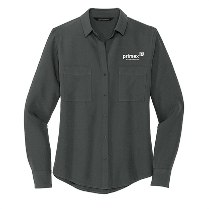 Mercer+Mettle™ Women's Stretch Crepe Long Sleeve Camp
